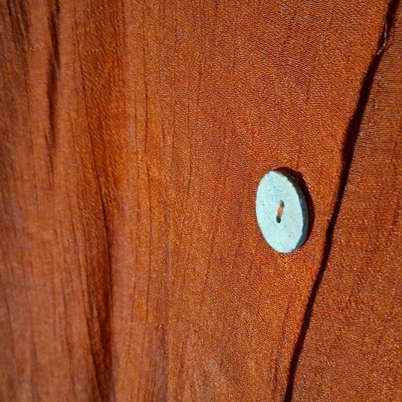 Rust button down blouse - Picture 4 of 4